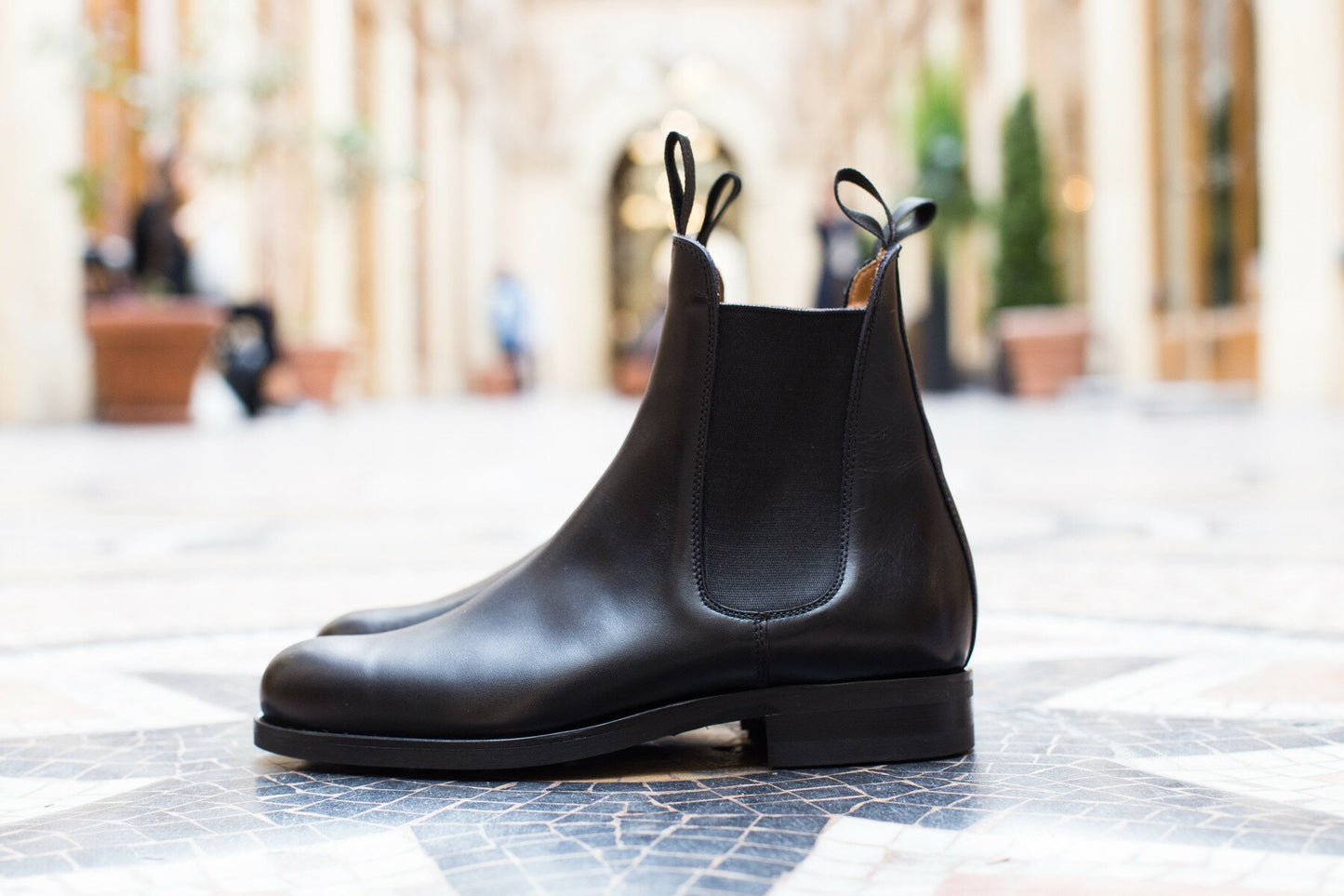 BRITISH SHOES - Chelsea boots cuir noir semelle gomme cousue blake