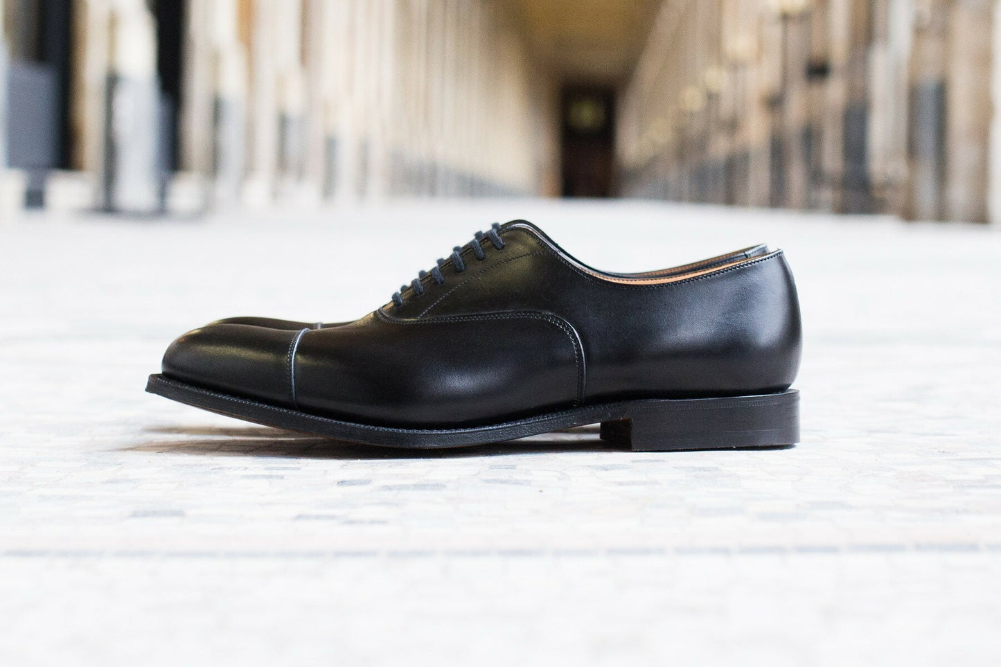 Church's - Richelieu bout droit cuir noir semelle cuir cousue goodyear