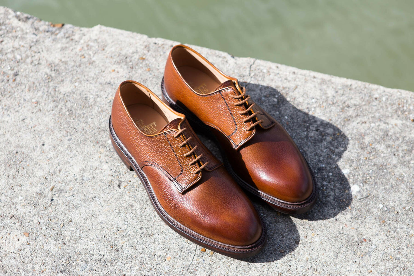 Crockett & Jones - Grasmere Derby Grasmere Tan scotch grain semelle cousue goodyear