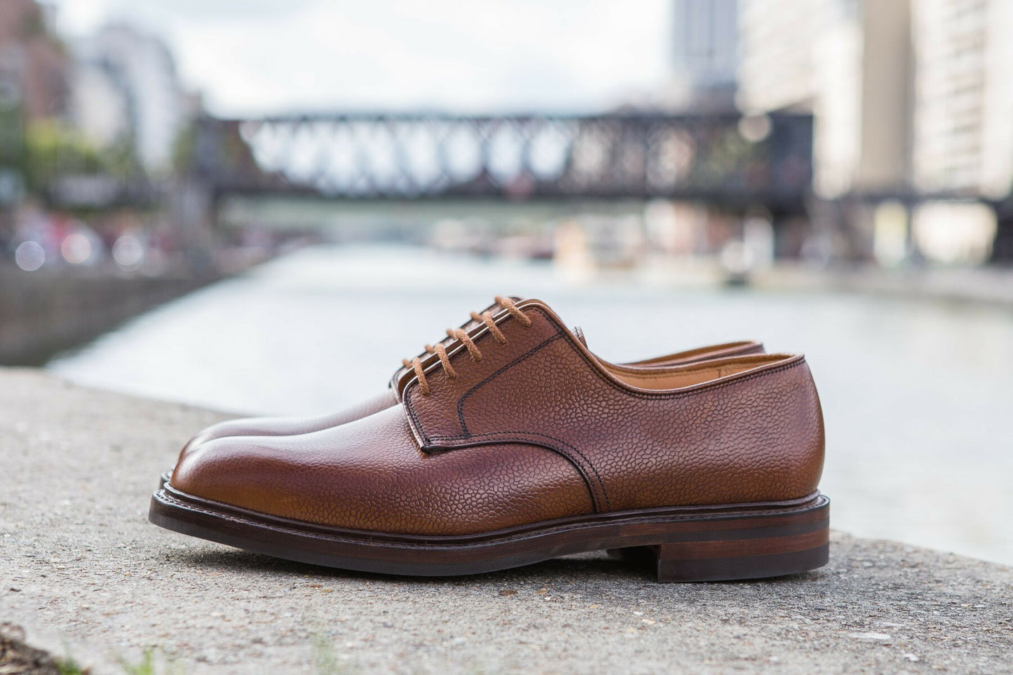 Crockett & Jones - Grasmere Derby Grasmere Tan scotch grain semelle cousue goodyear