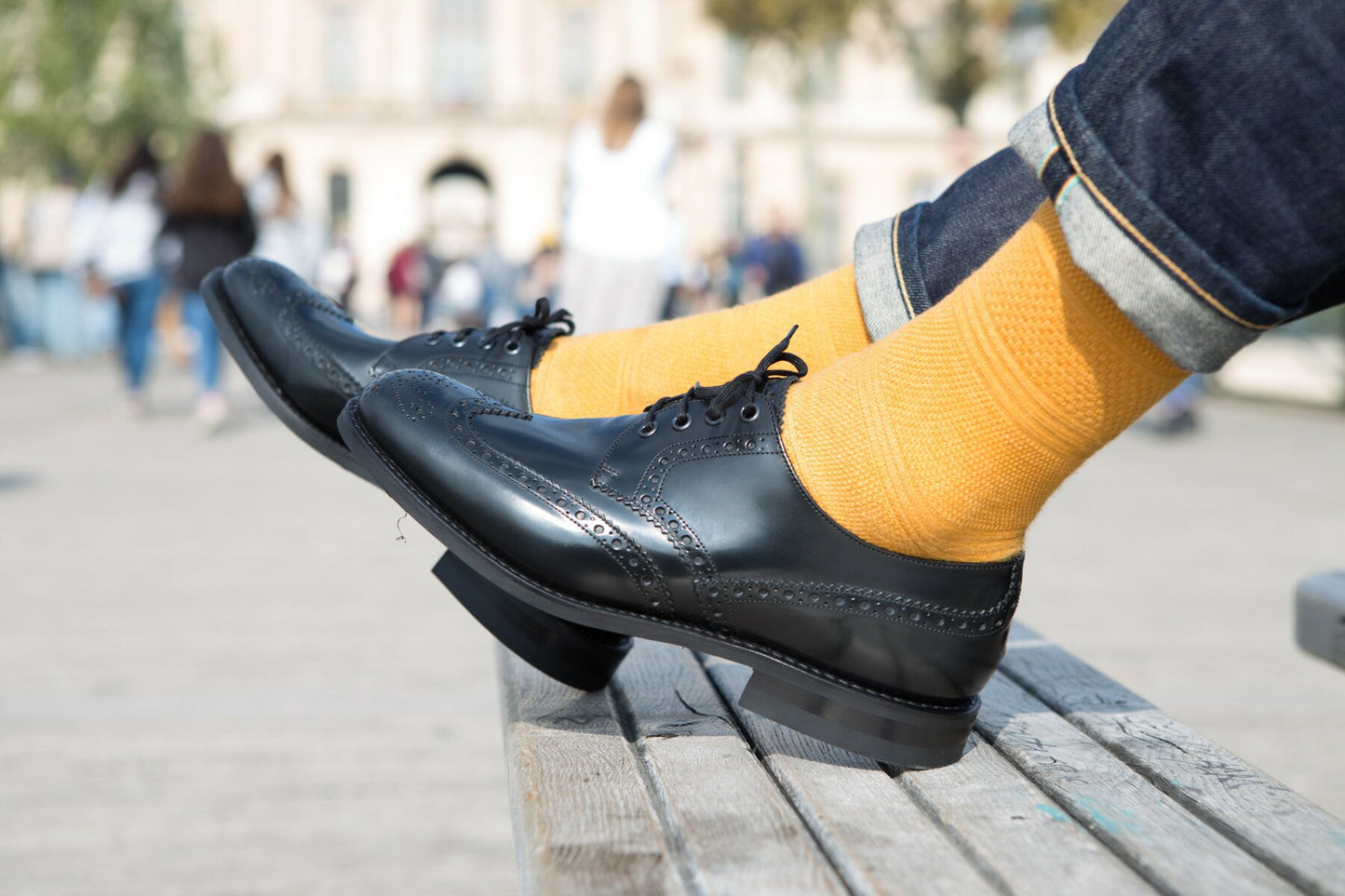 Church's - Derby brogue cuir noir semelle cousue goodyear en gomme