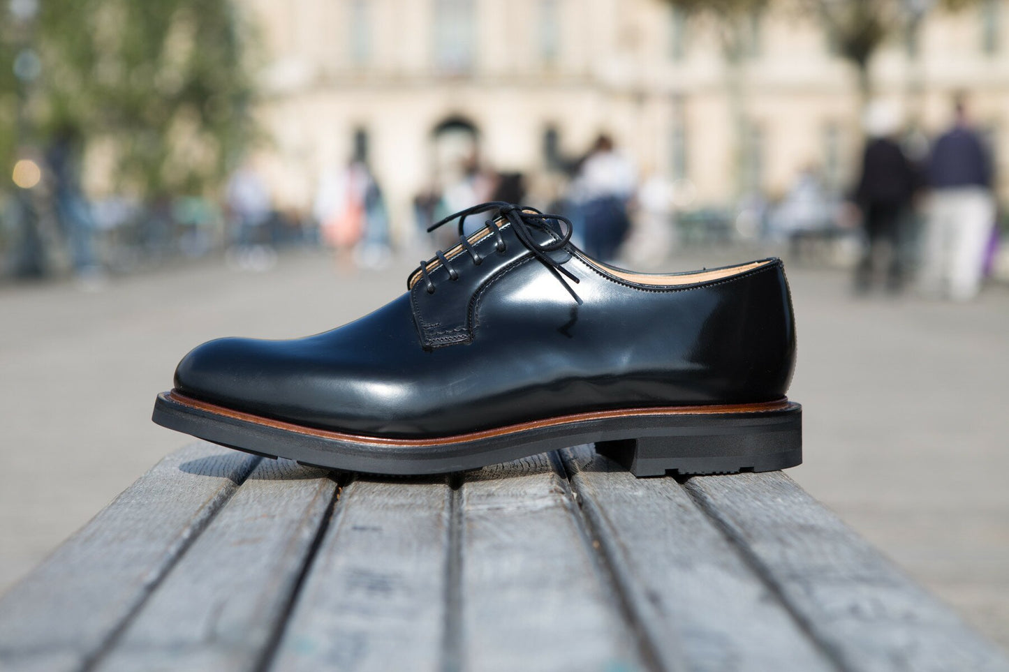 Church's - Derby lisse en cuir noir semelle gomme cousue goodyear