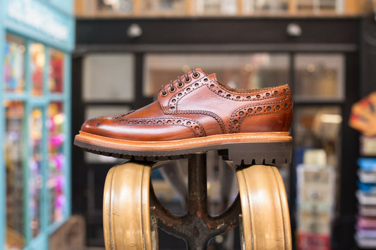 Grenson - Derby tan hand painted semelle cousue goodyear commando