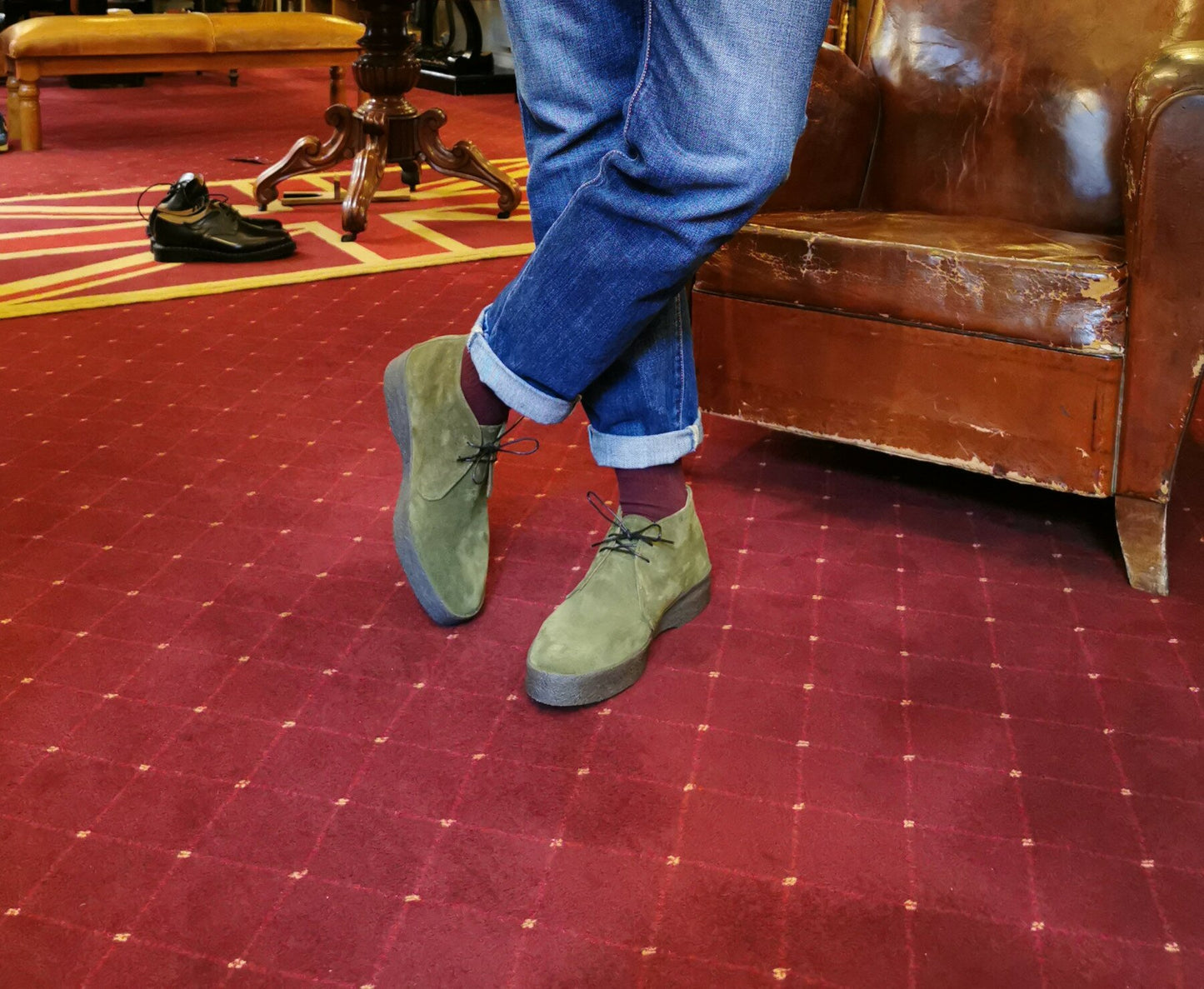 Sanders - Boots chukka daim Moss green