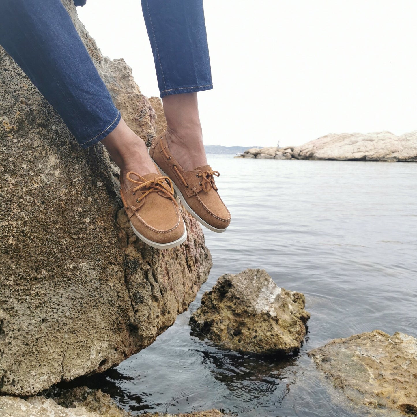 Sebago - Dockside en daim cognac nude