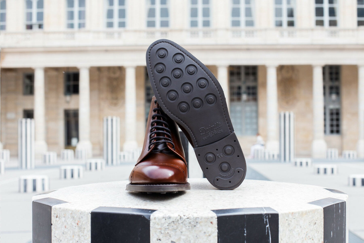Loake - Boots cuir marron foncé semelle cousue gomme