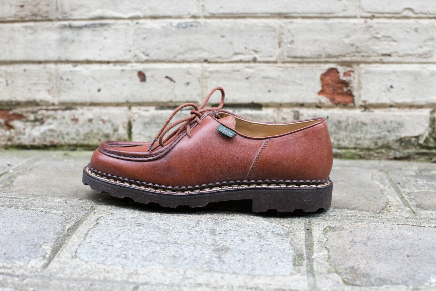 Paraboot - Derby cuir marron semelle cousue gomme