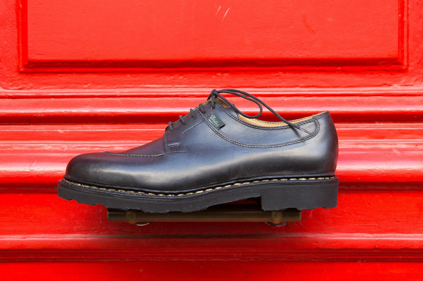 Paraboot - Derby cuir noir semelle gomme naturelle
