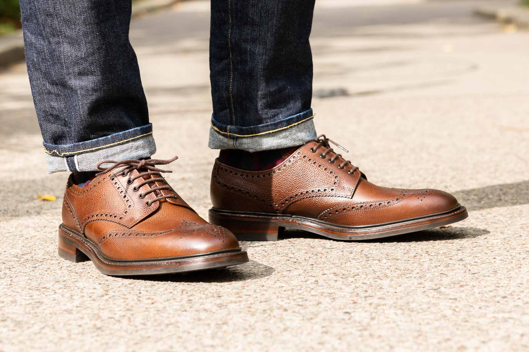 Chaussures Loake Vintage Marron Pour Homme - Taille 42 (UK 8) - Cuir Pleine Fleur - Bon état