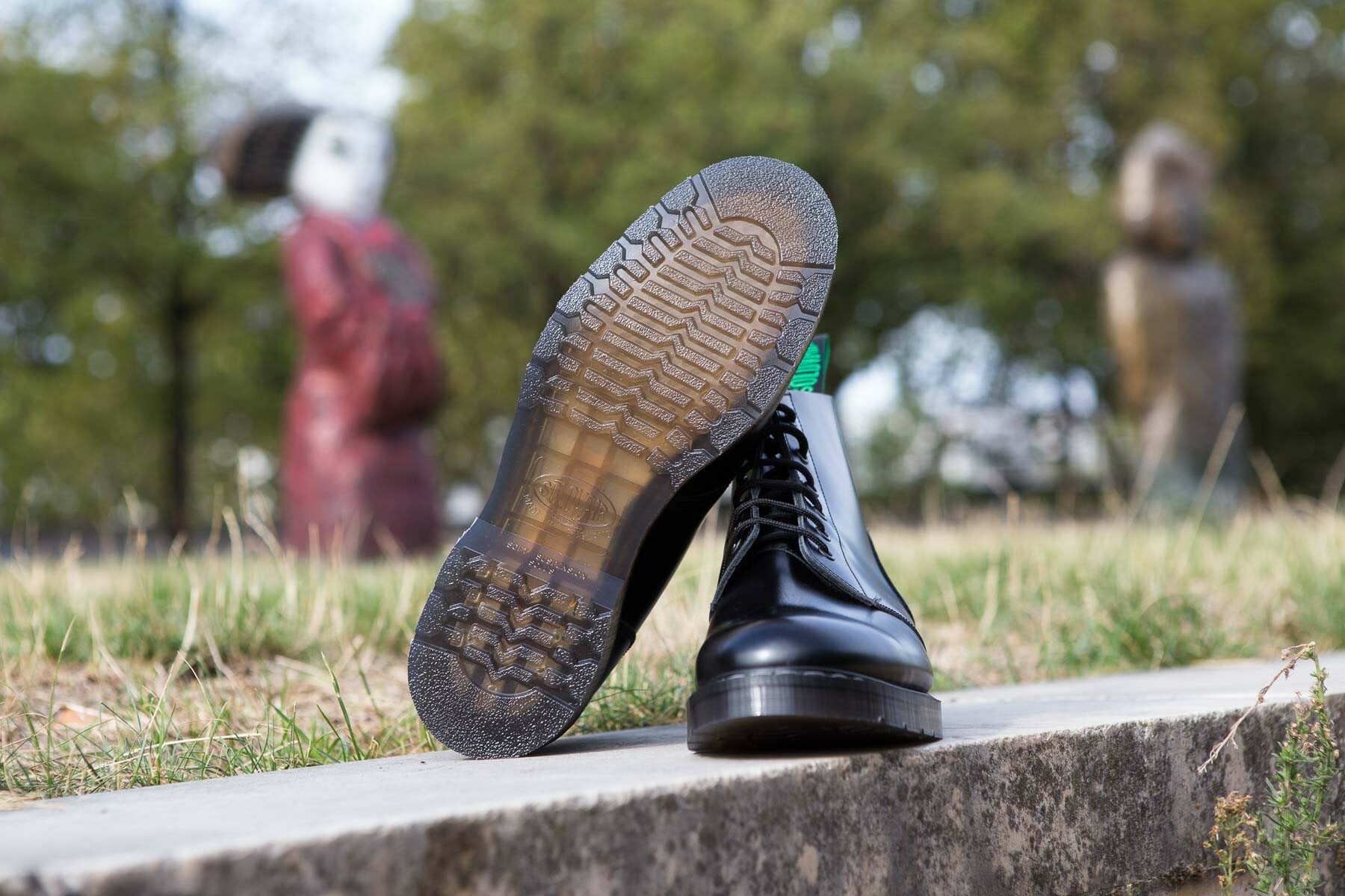 Chaussures Solovair NPS - Fabriqué En Angleterre - Boucle Carrée Noir Cuir Véritable - Neuf Avec Boîte
