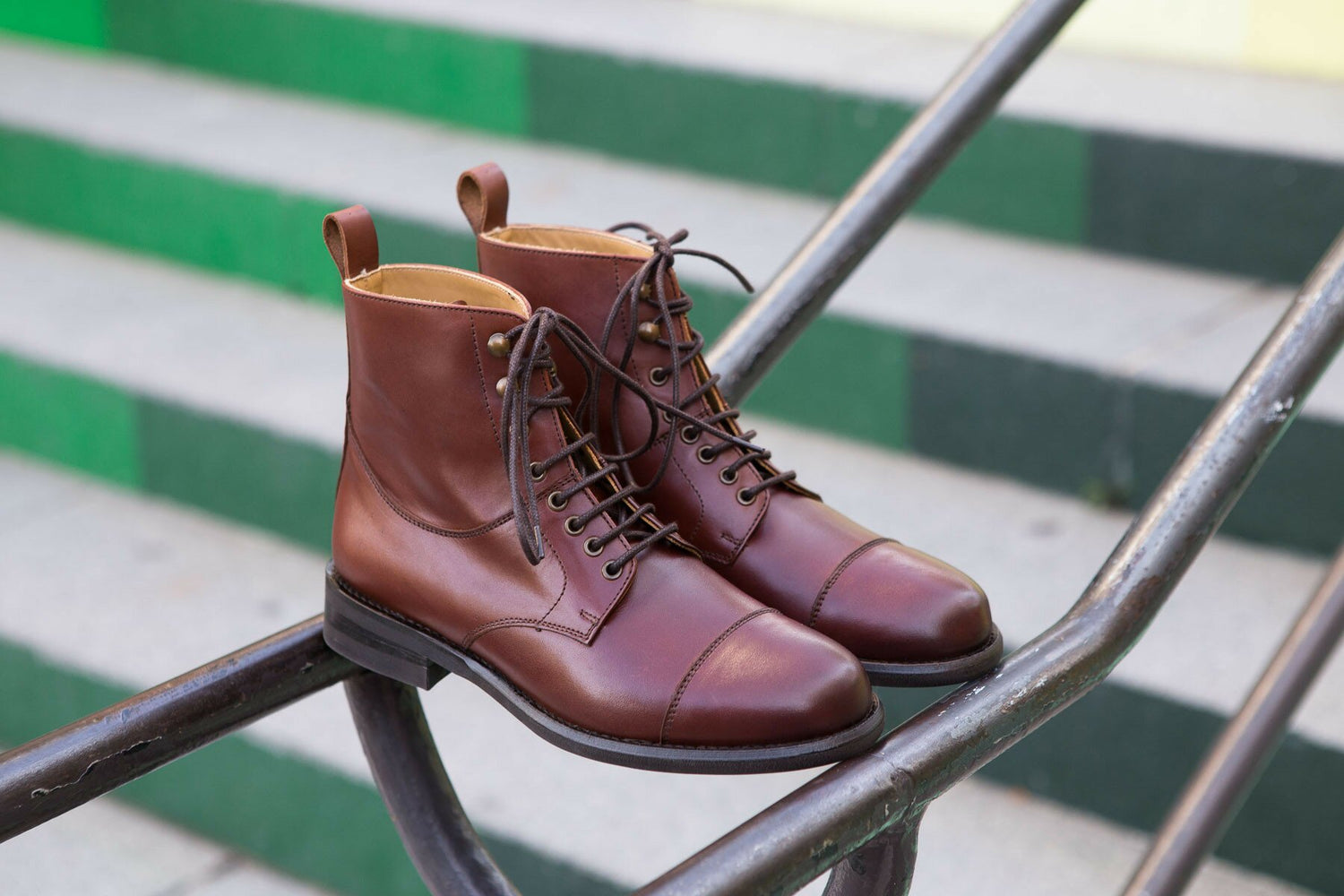 BRITISH SHOES Brown Setter rubber sole lace-up ankle boots