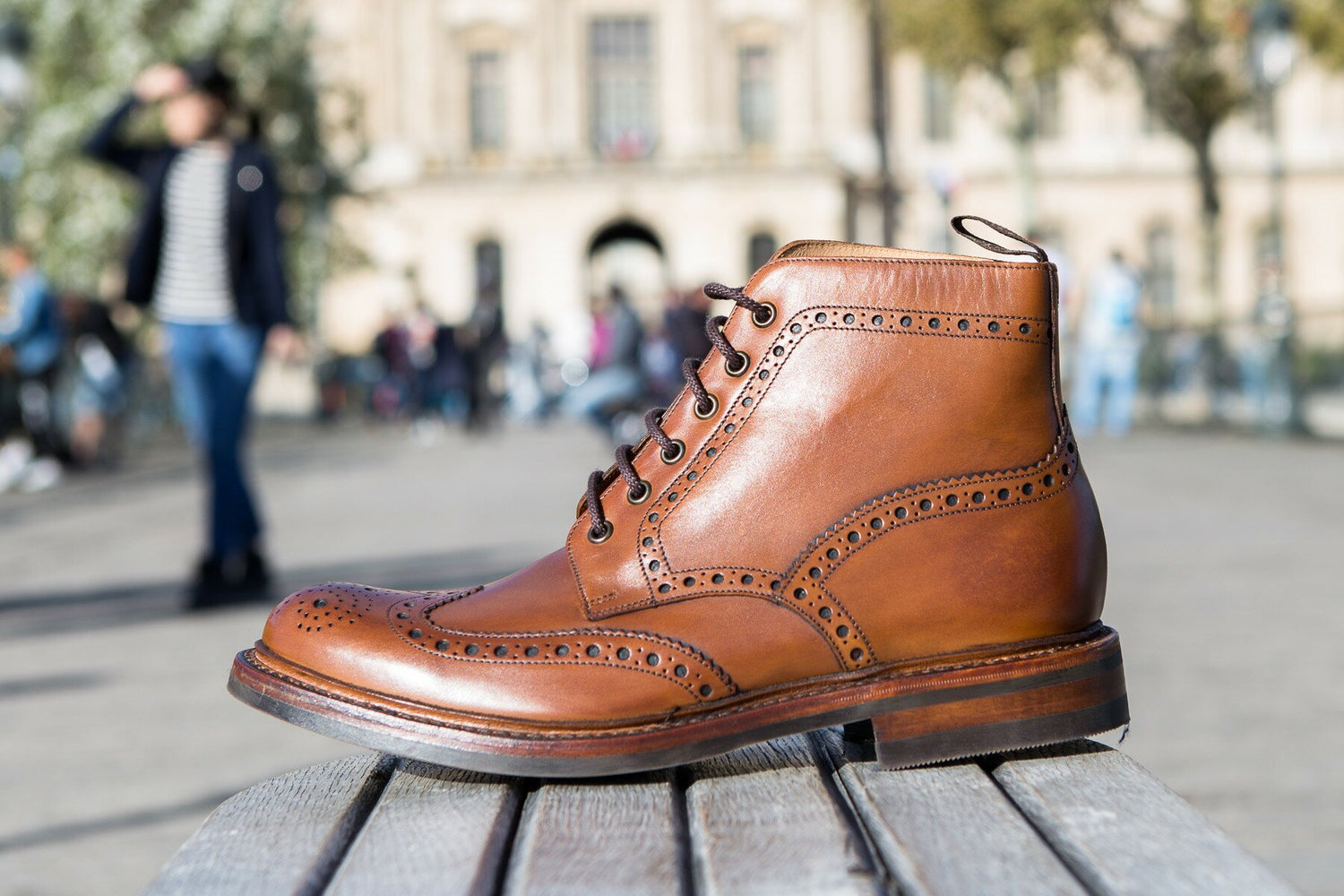 Loake - Boots cuir marron semelle cousue gomme cousue goodyear