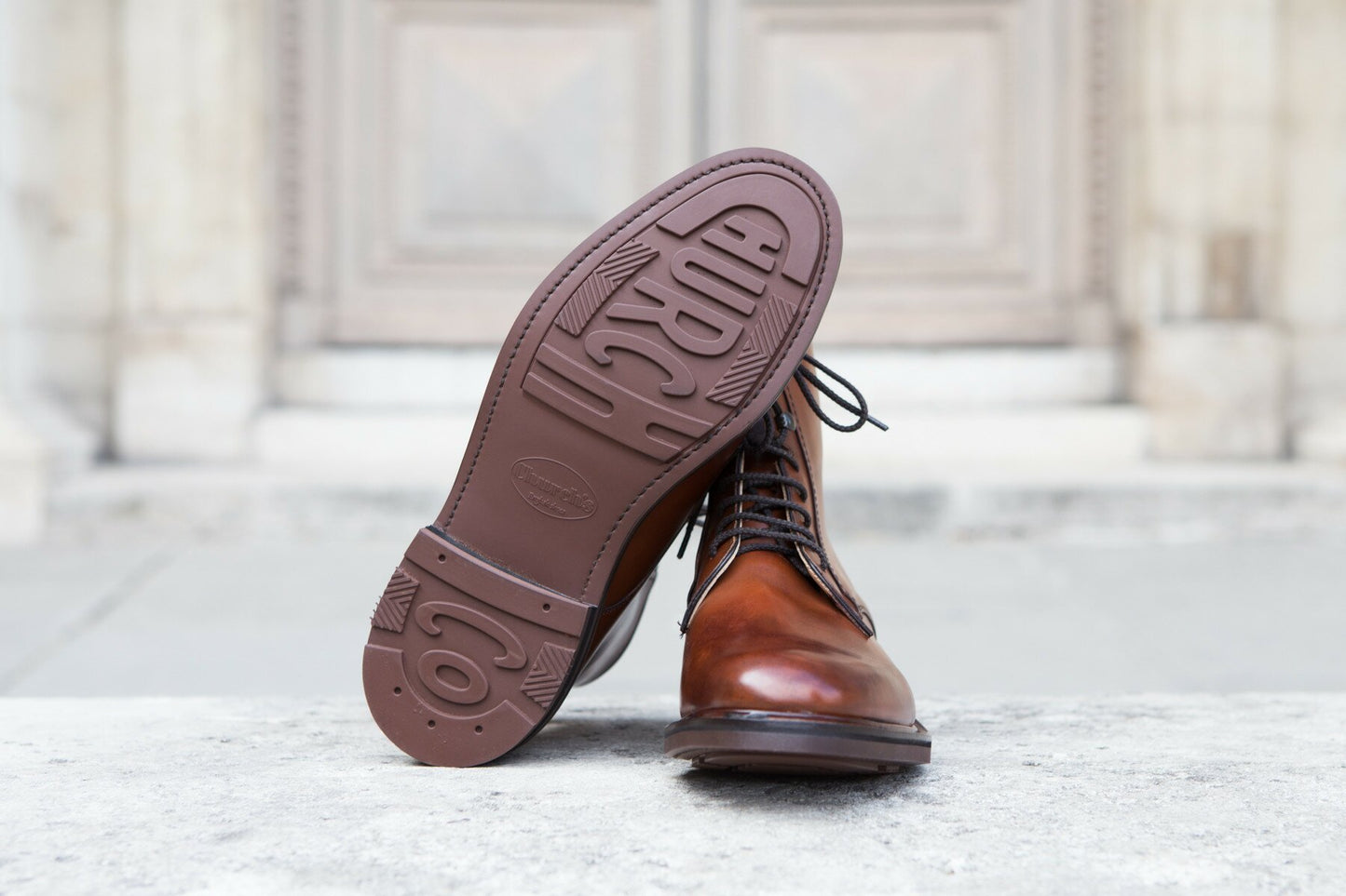 Church's - Boots cuir couleur marron brandy semelle gomme cousue goodyear