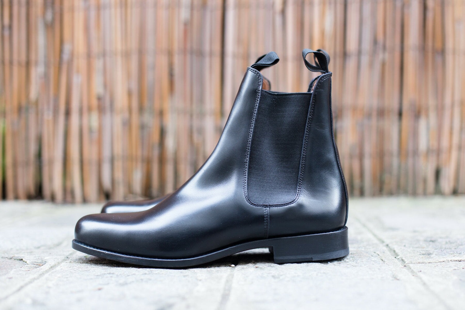 BRITISH SHOES - Boots en cuir noir et semelle cuir