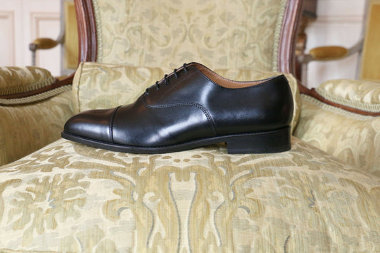 BRITISH SHOES - Richelieu bout droit cuir noir semelle cuir