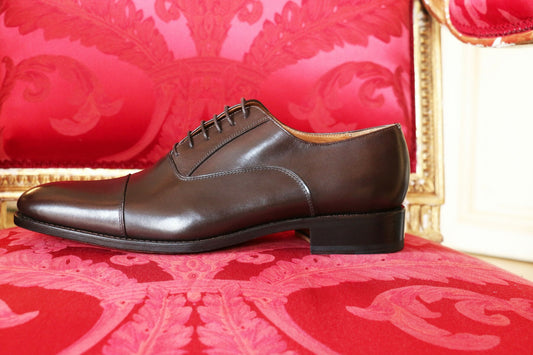 BRITISH SHOES - Bout droit cuir marron semelle cuir