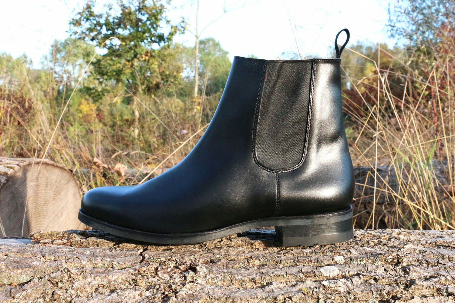 Sund mad se forklædt BRITISH SHOES - Black leather Chelsea boots with sewn rubber sole – British  Shoes
