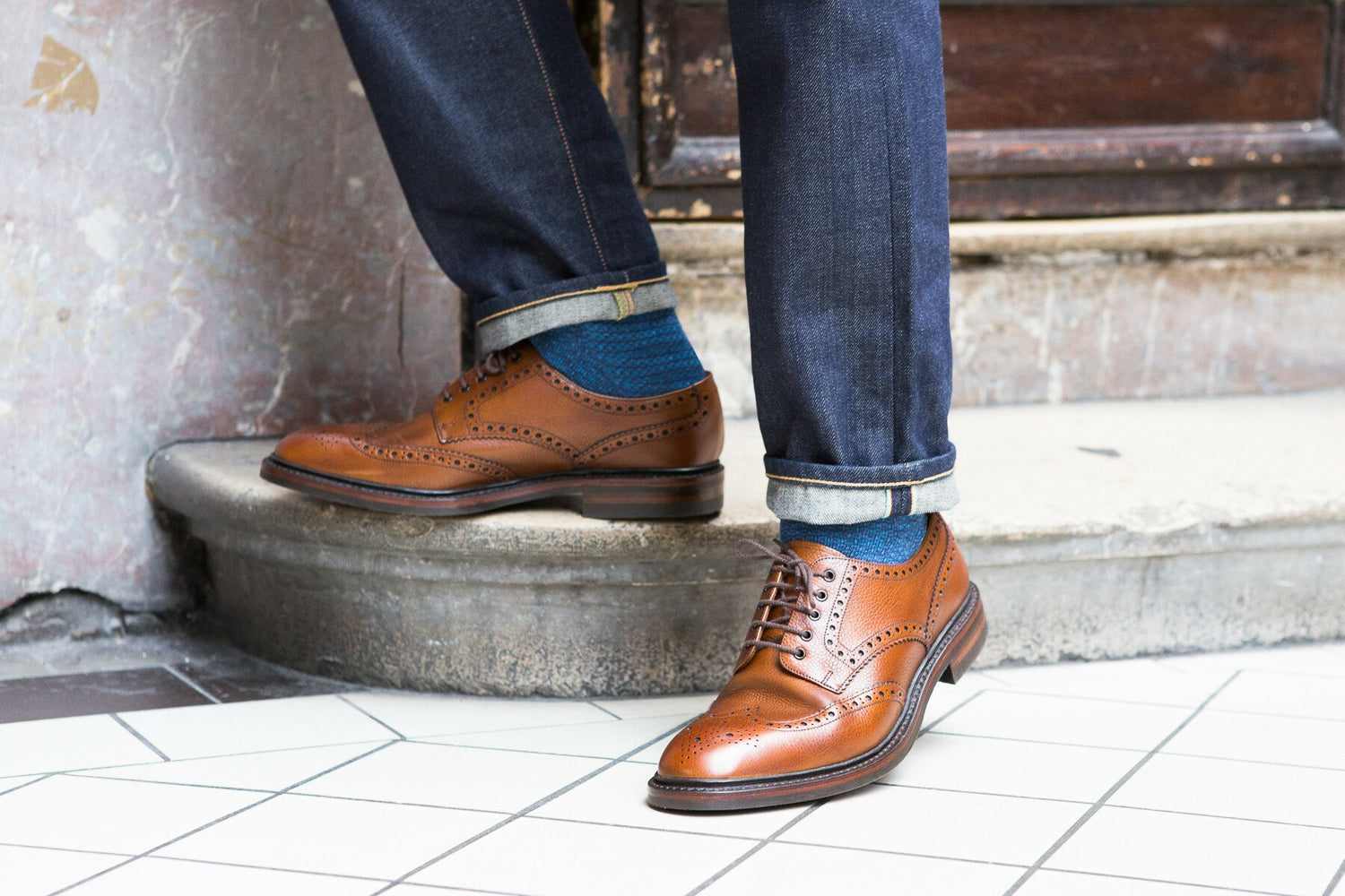 Loake - Derby marron mahogamy semelle cousue goodyear gomme