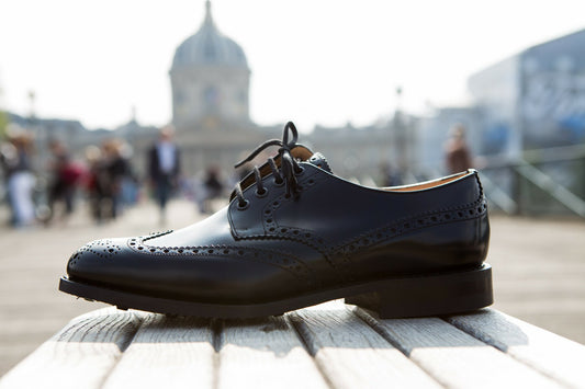 Church's - Derby brogue cuir noir semelle cousue goodyear en gomme