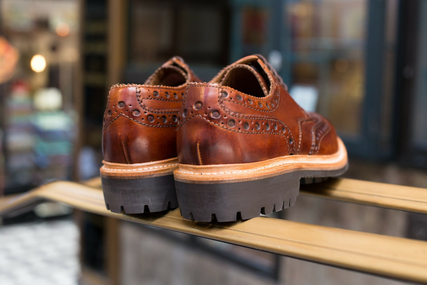 Brogue Boots Semelle Commando Boots Brogue Homme En Cuir Grainé