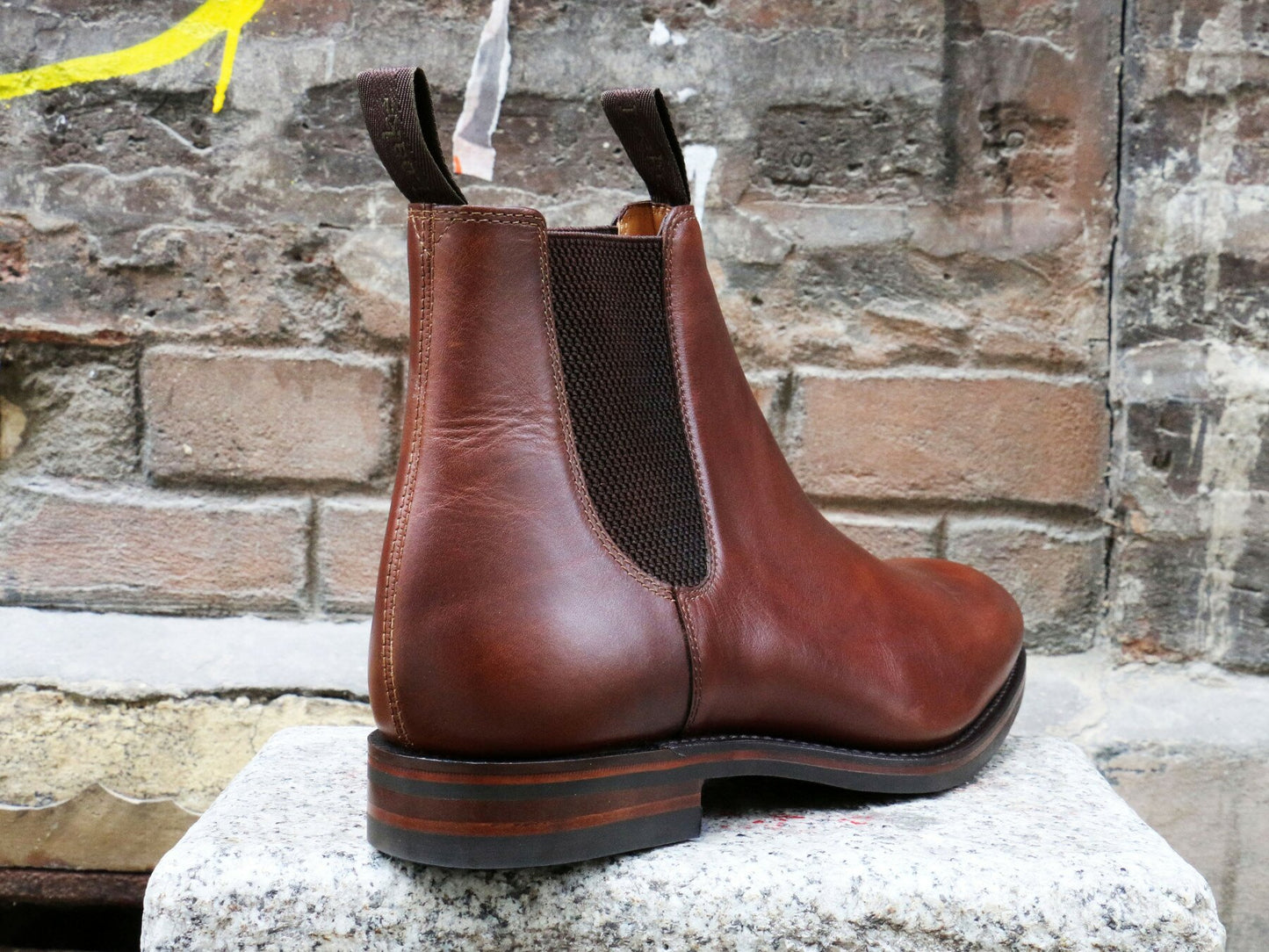 Loake - Chelsea boots cuir marron semelle gomme